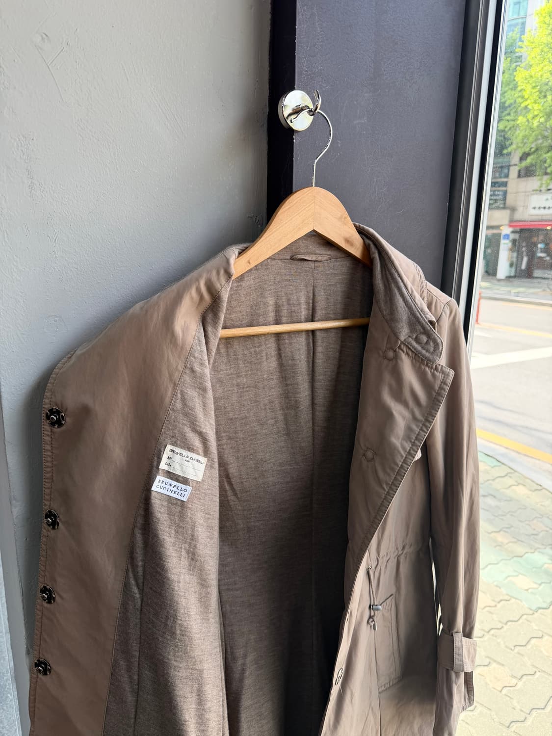 .IT44/ 브루넬로 쿠치넬리 캐시미어 블렌딩 패널 코트 상품이미지5