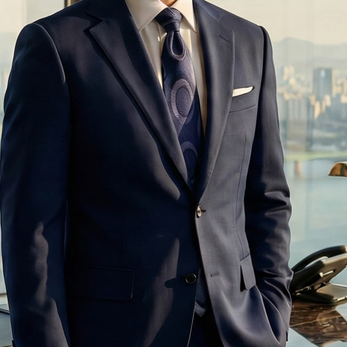 타임 실크 네이비 서클 자카드 넥타이 9.2cm A등급 A19342
 상품이미지1