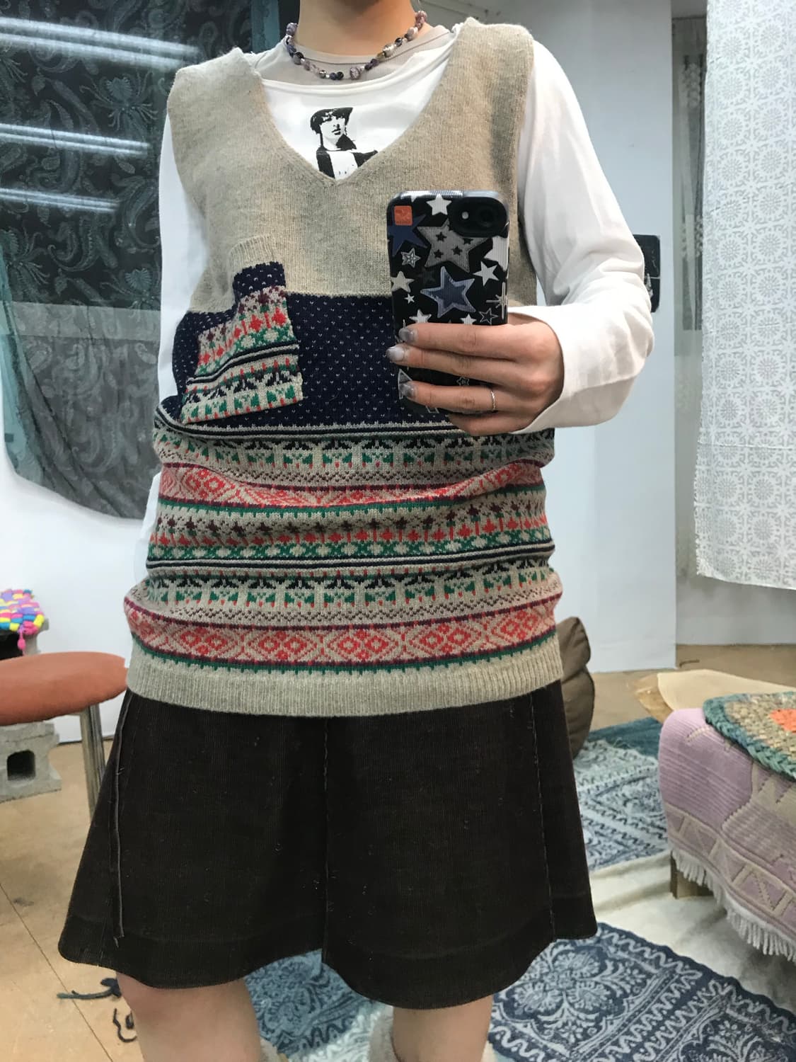 빈티지 에스닉 니트 조끼  상품이미지1