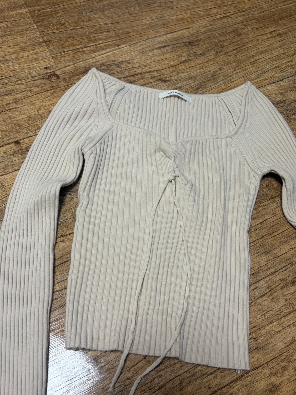 아워캐비넷 ribbon golgi knit 베이지 상품이미지3