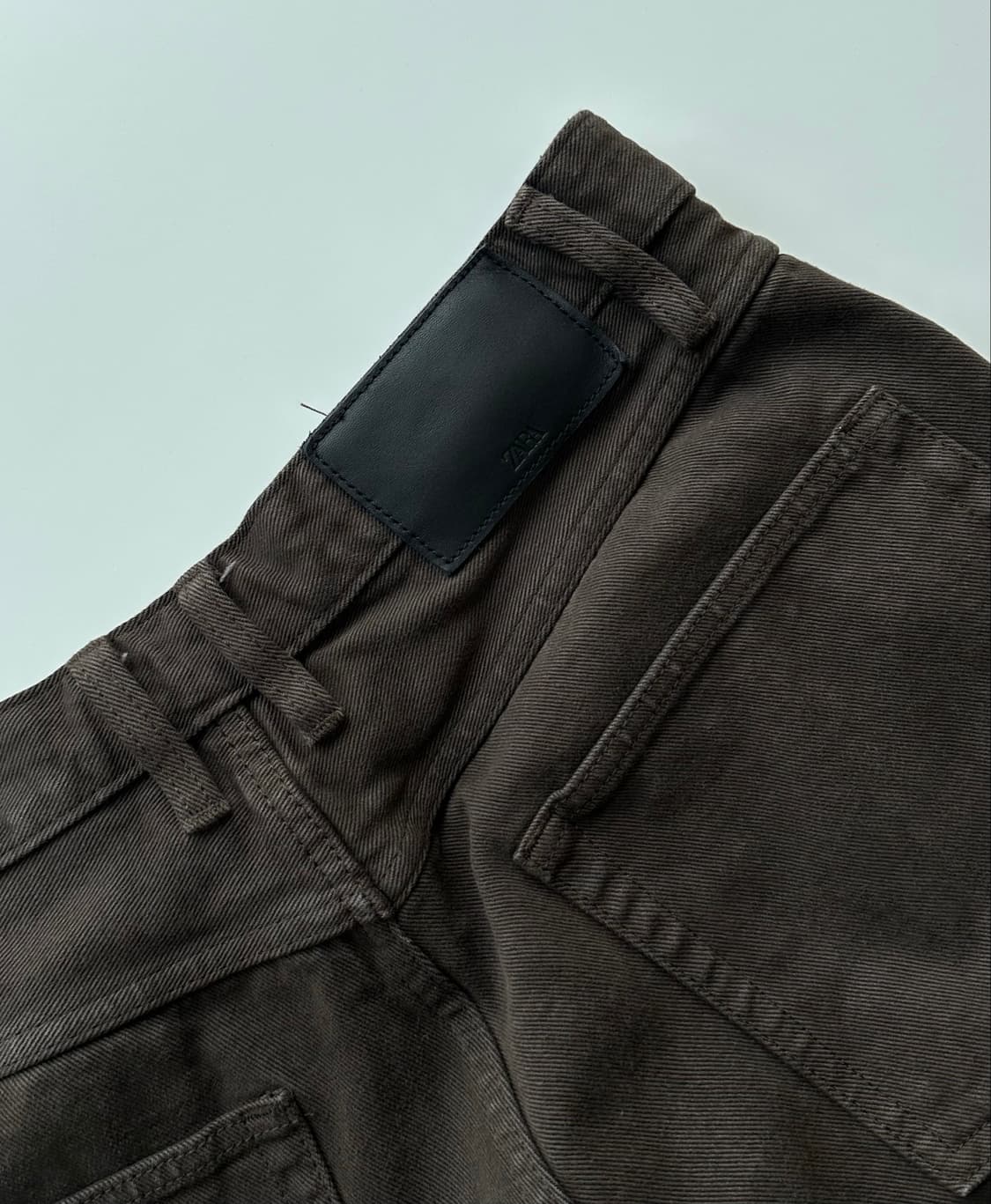 Zara 자라 스트레이트 데님 브라운 상품이미지3