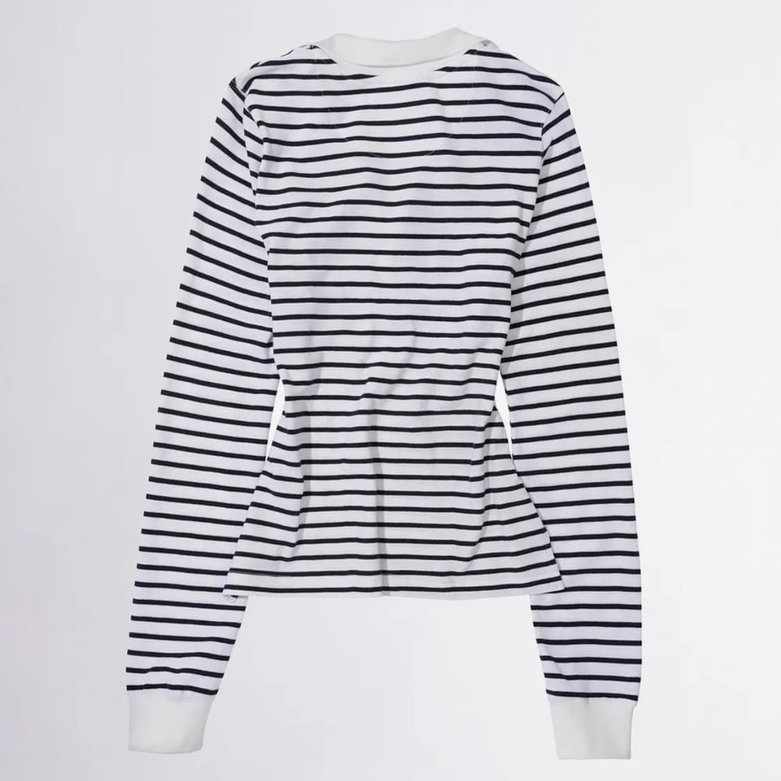 Shirring Tennis Shirt White/Navy Stripe 상품이미지2