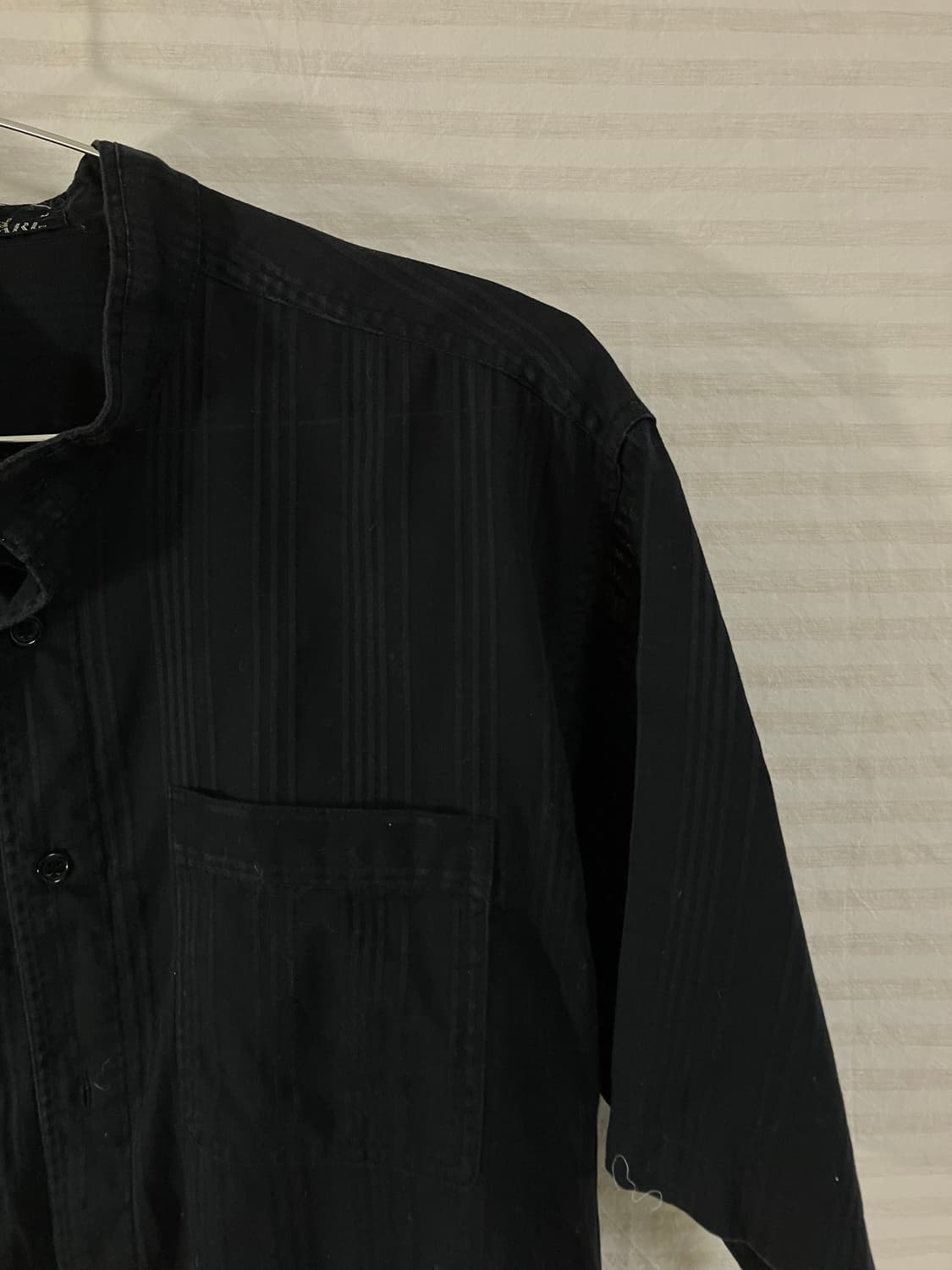 빈티지 네이비 페이즐 자수 린넨 반팔 1058 모리걸 y2k 스트릿 갸루 상품이미지4