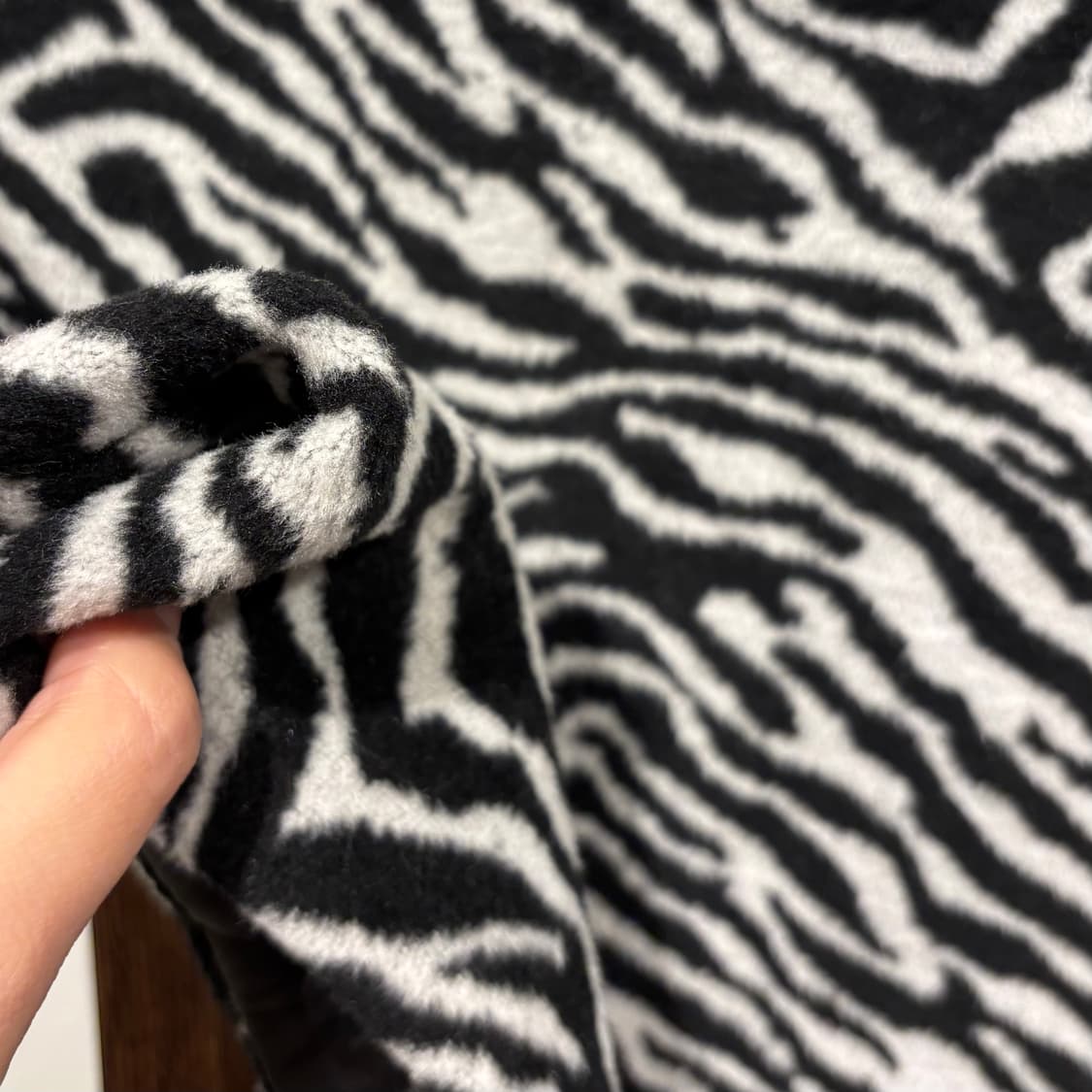 일본 빈티지 오네갸루 지브라 패턴 퍼 미니스커트 상품이미지5