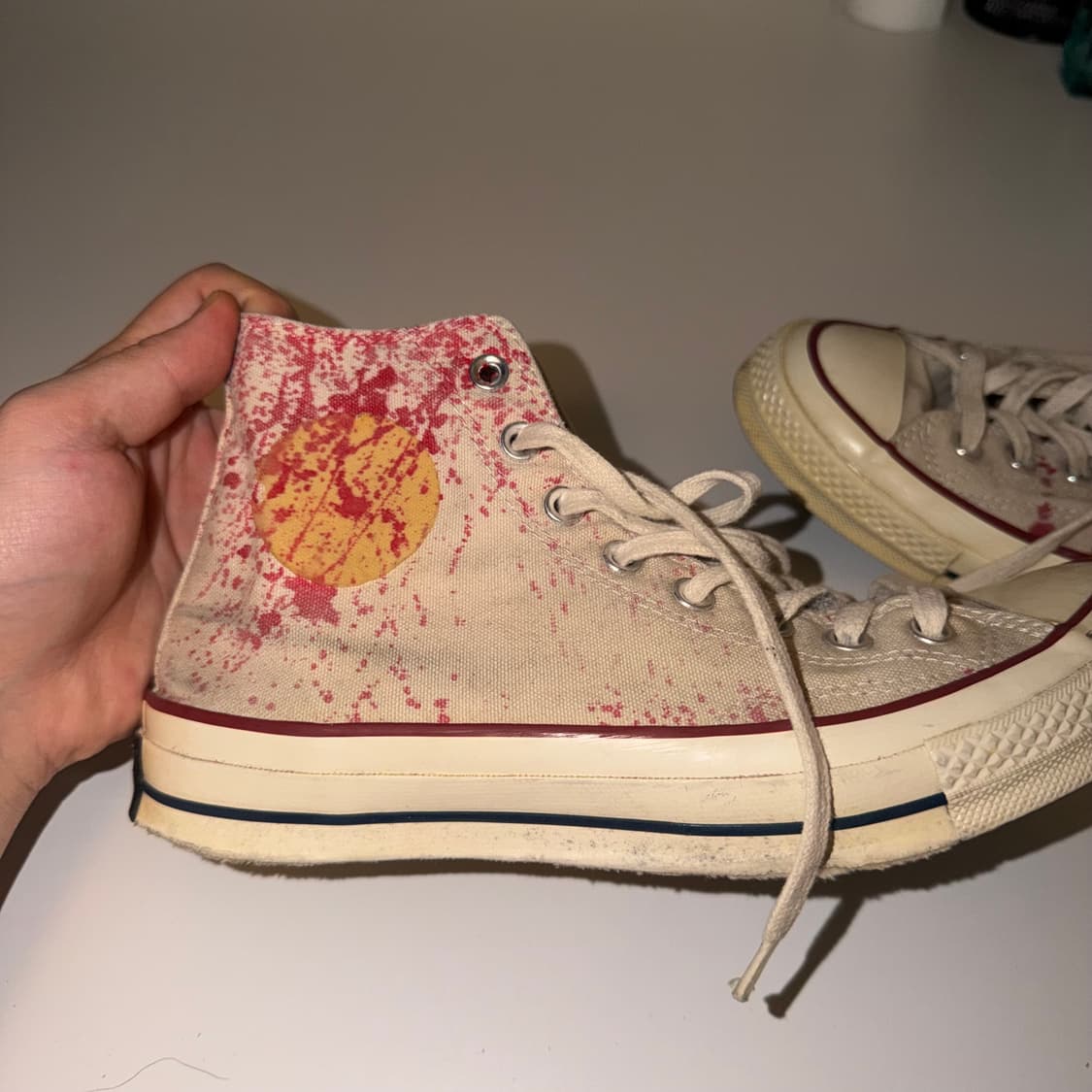 컨버스 척테일러 올스타 하이 페인트 스플래터 아이보리 260 상품이미지3