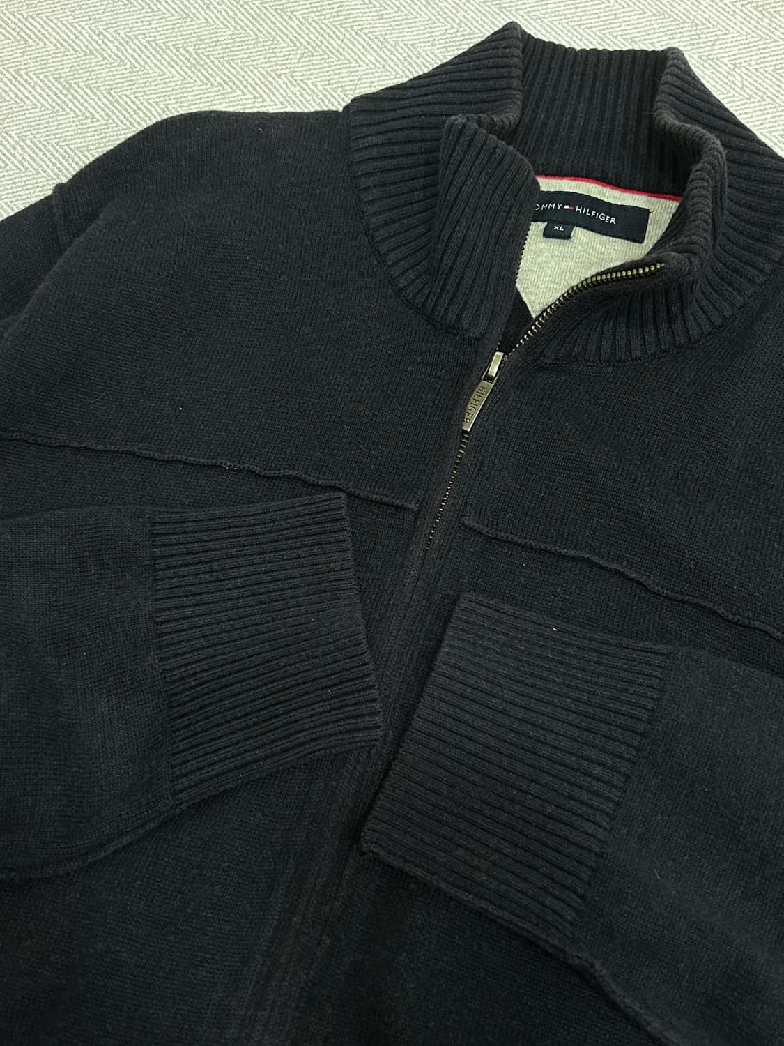 타미힐피거 니트 집업 가디건 남성 XL 105 네이비 상품이미지7