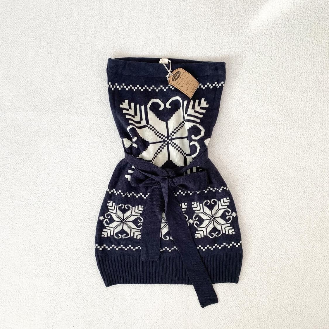 네이비 눈꽃노르딕 니트 미니원피스 상품이미지1