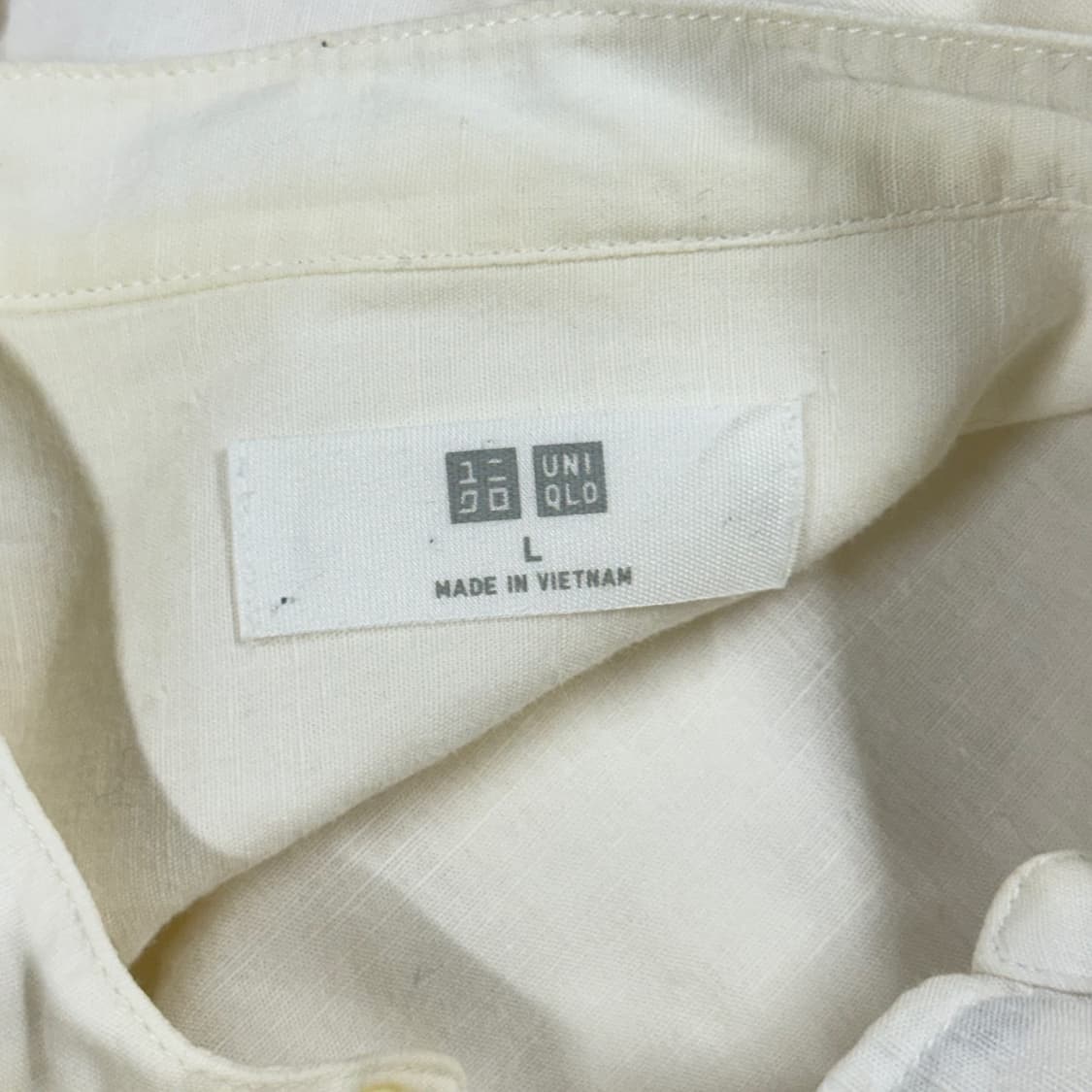 [L] 유니클로 린넨 마 헨리넥 긴팔 셔츠 남방 상품이미지5