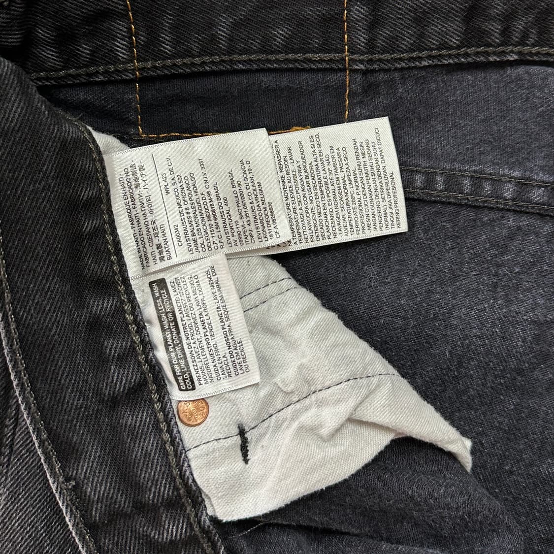 리바이스 501 블랙 진 데님 팬츠 36 상품이미지9