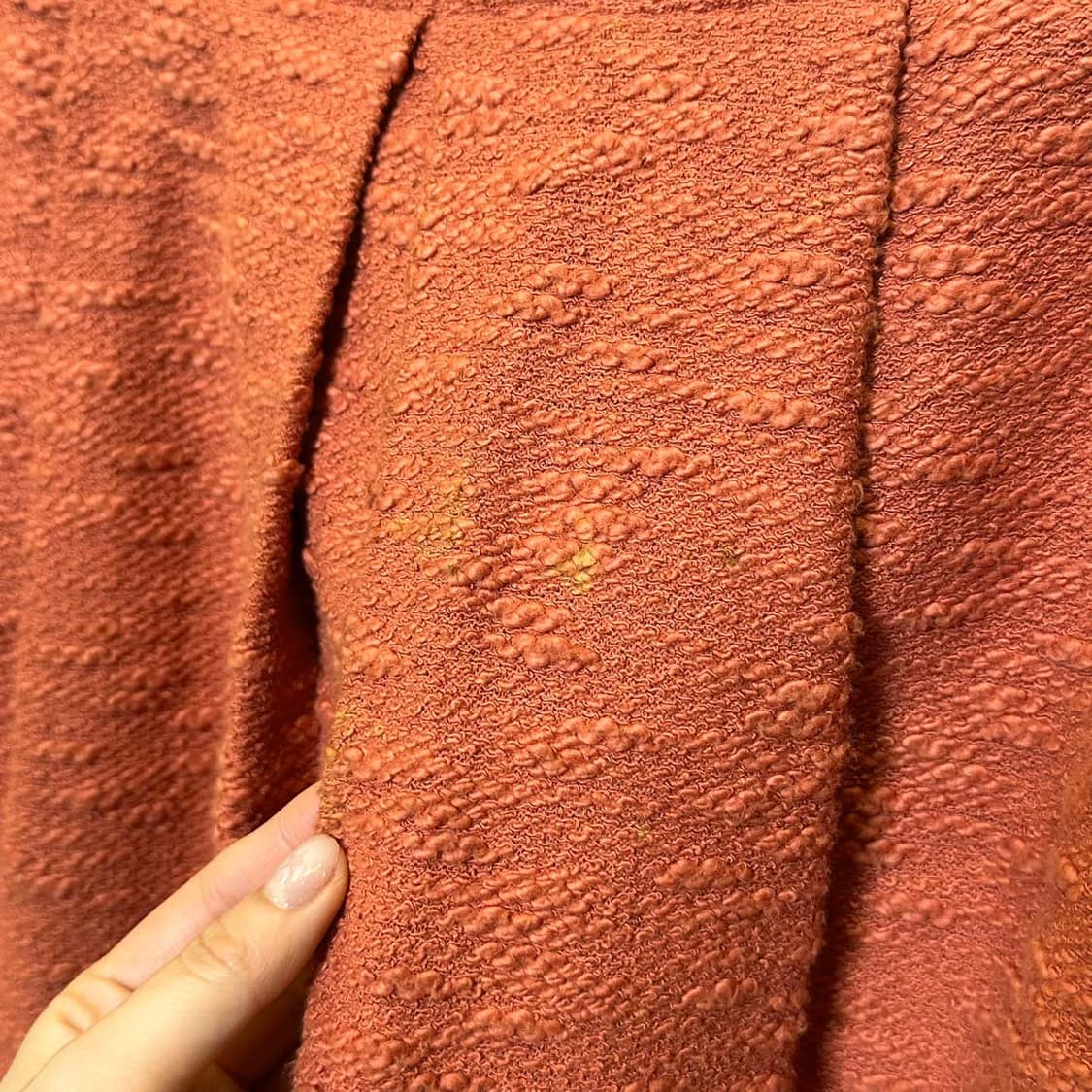 JPN VINTAGE 롱 스커트 플레어 핏 핀턱 부클 디테일 오렌지 상품이미지6