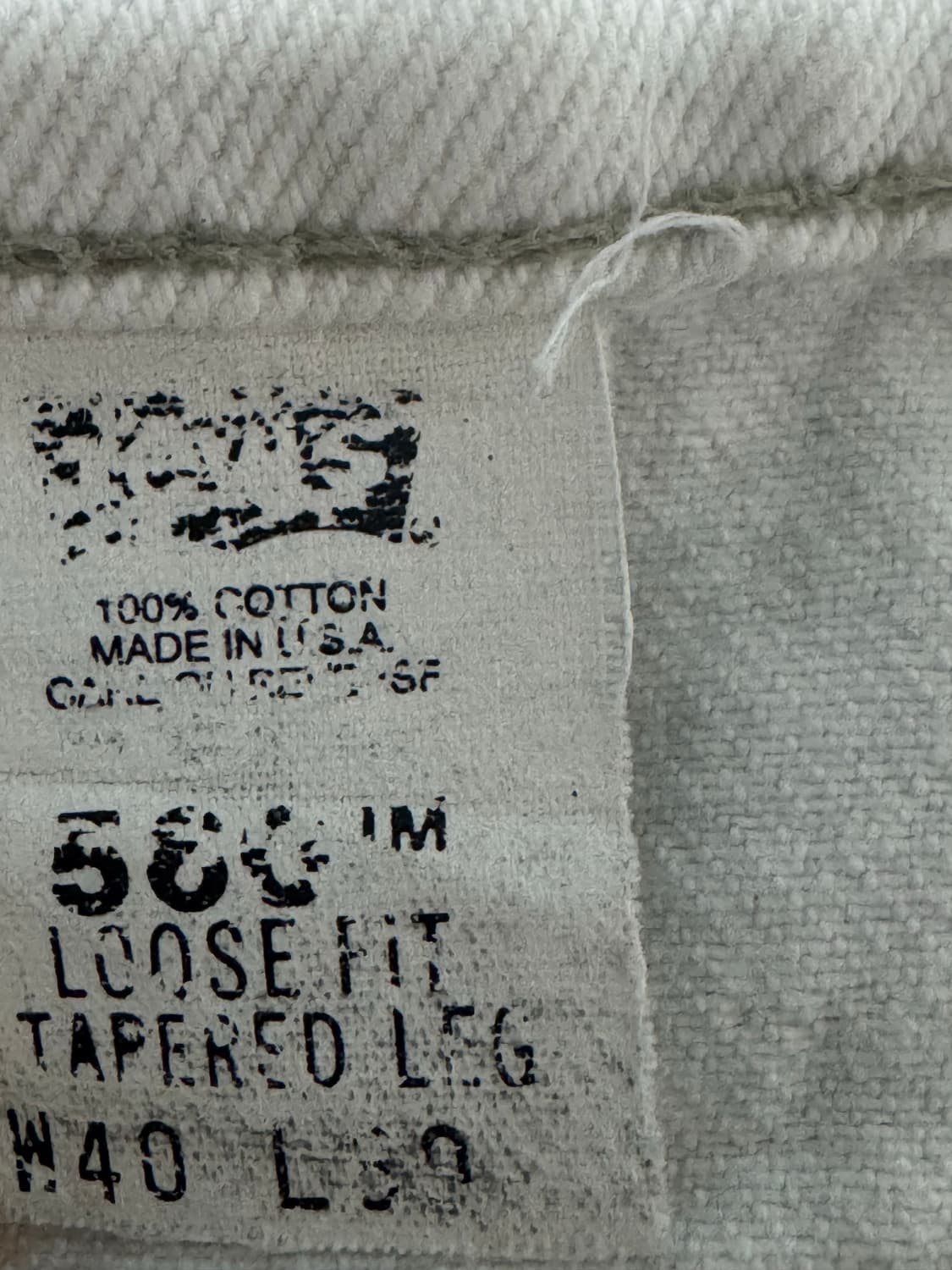 정품 90s USA 미국 리바이스 빈티지 560화이트데님 W40 L30 상품이미지6