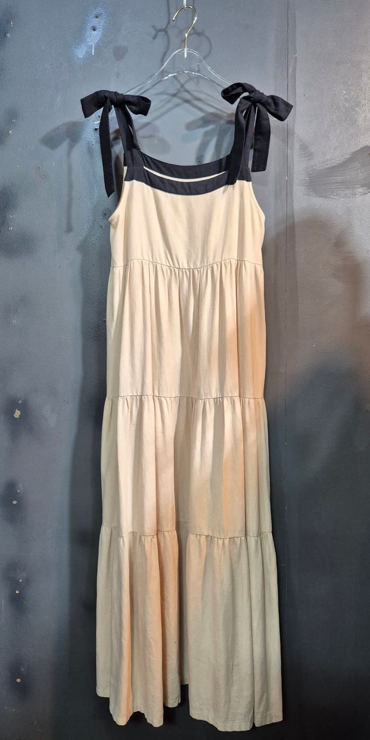 베이지 캉캉 롱 원피스 55 66 상품이미지1