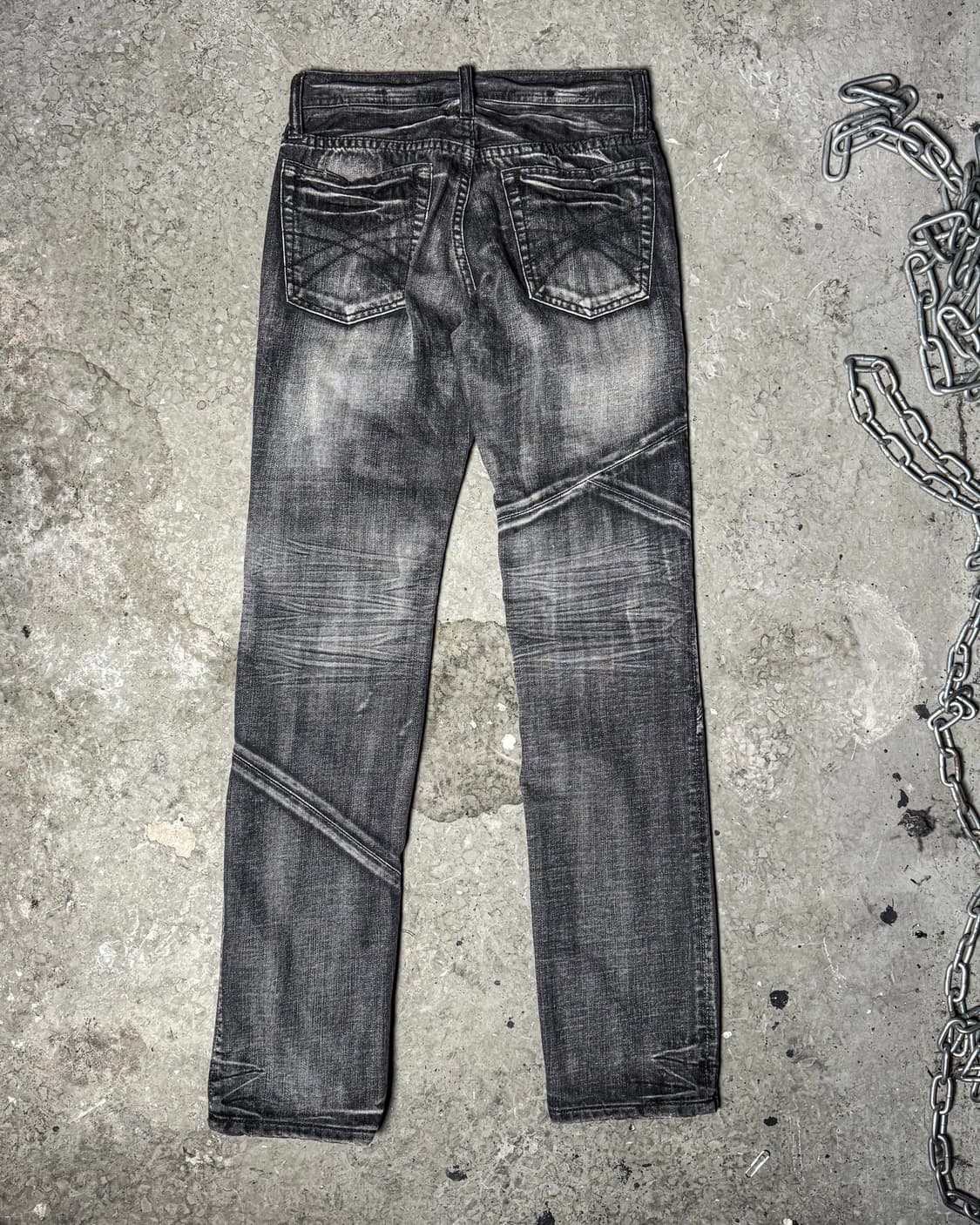 Gray Faded Panel Denim Pants  상품이미지7