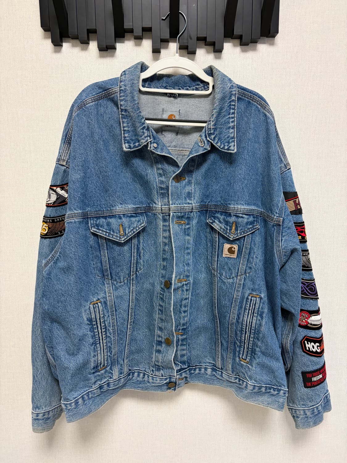 칼하트 패치 청자켓 상품이미지1