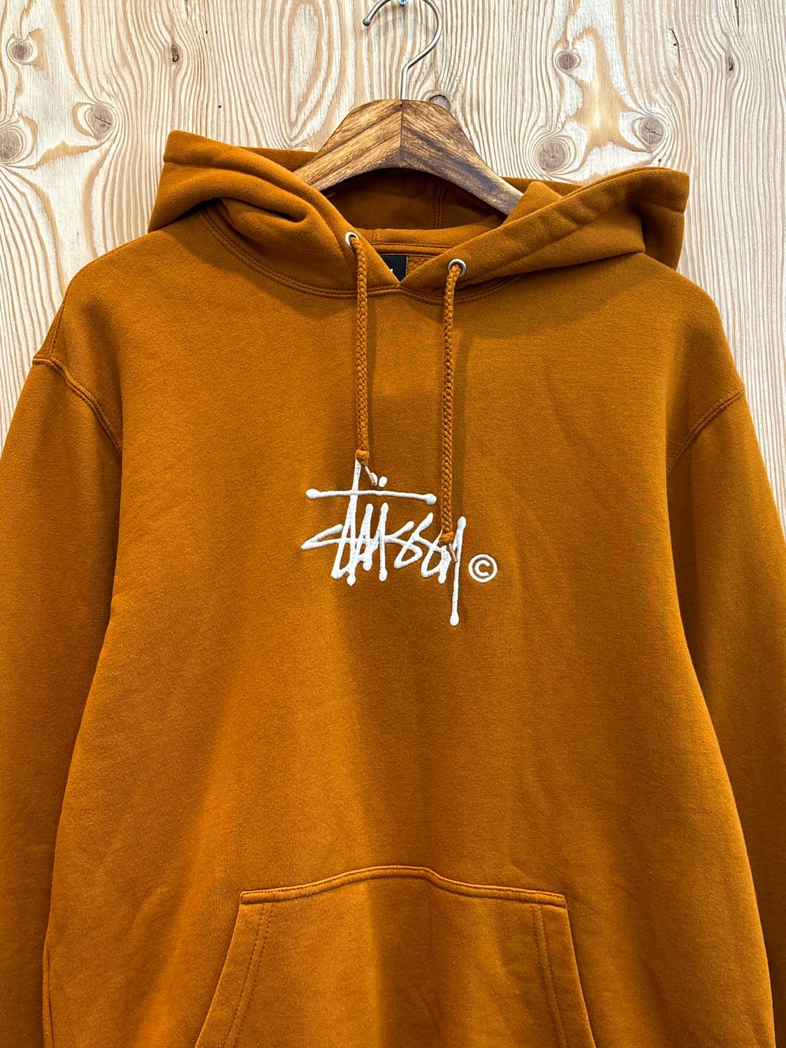 스투시 스탁 자수로고 후드 카라멜 상품이미지2