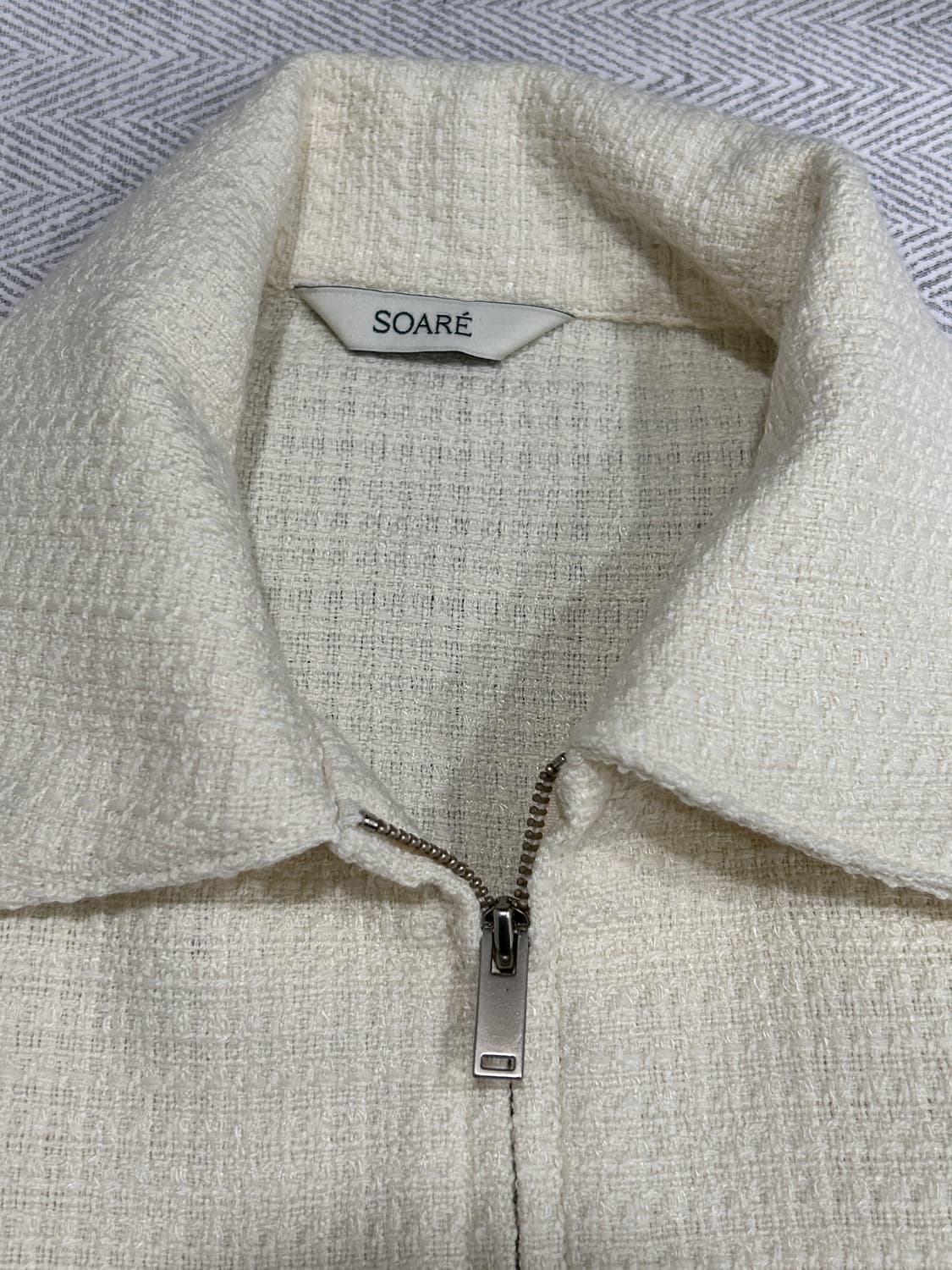 SOARE 크롭 트위드 집업 자켓  F 아이보리 상품이미지5
