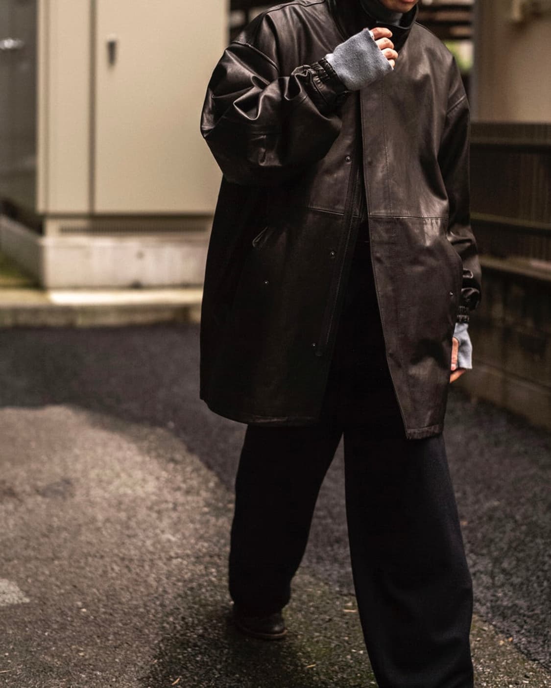 ssstein 슈타인 레더 모즈 코트 m사이즈 상품이미지7