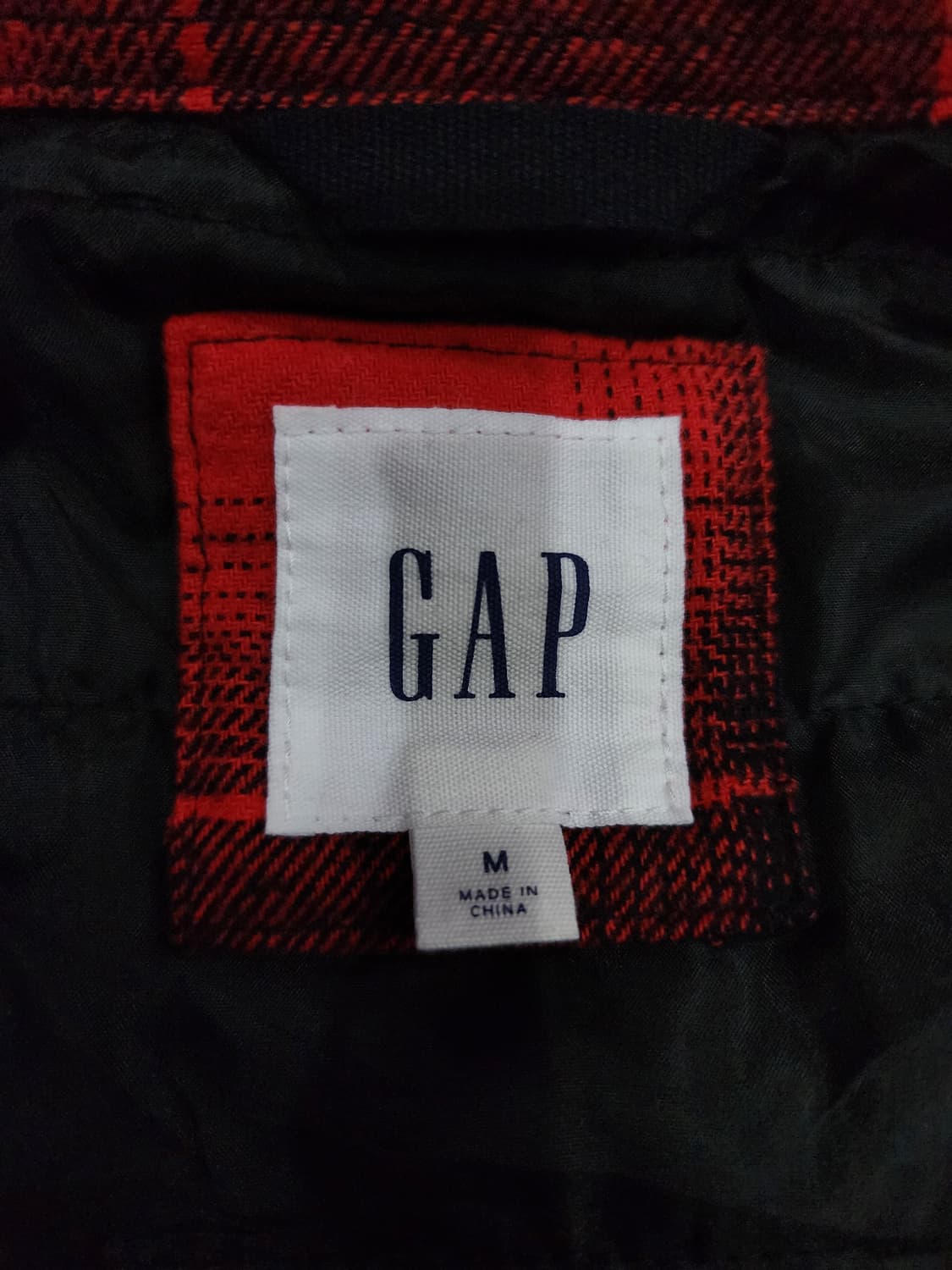 GAP 갭 누빔 플란넬 체크 셔츠 자켓  M 상품이미지5