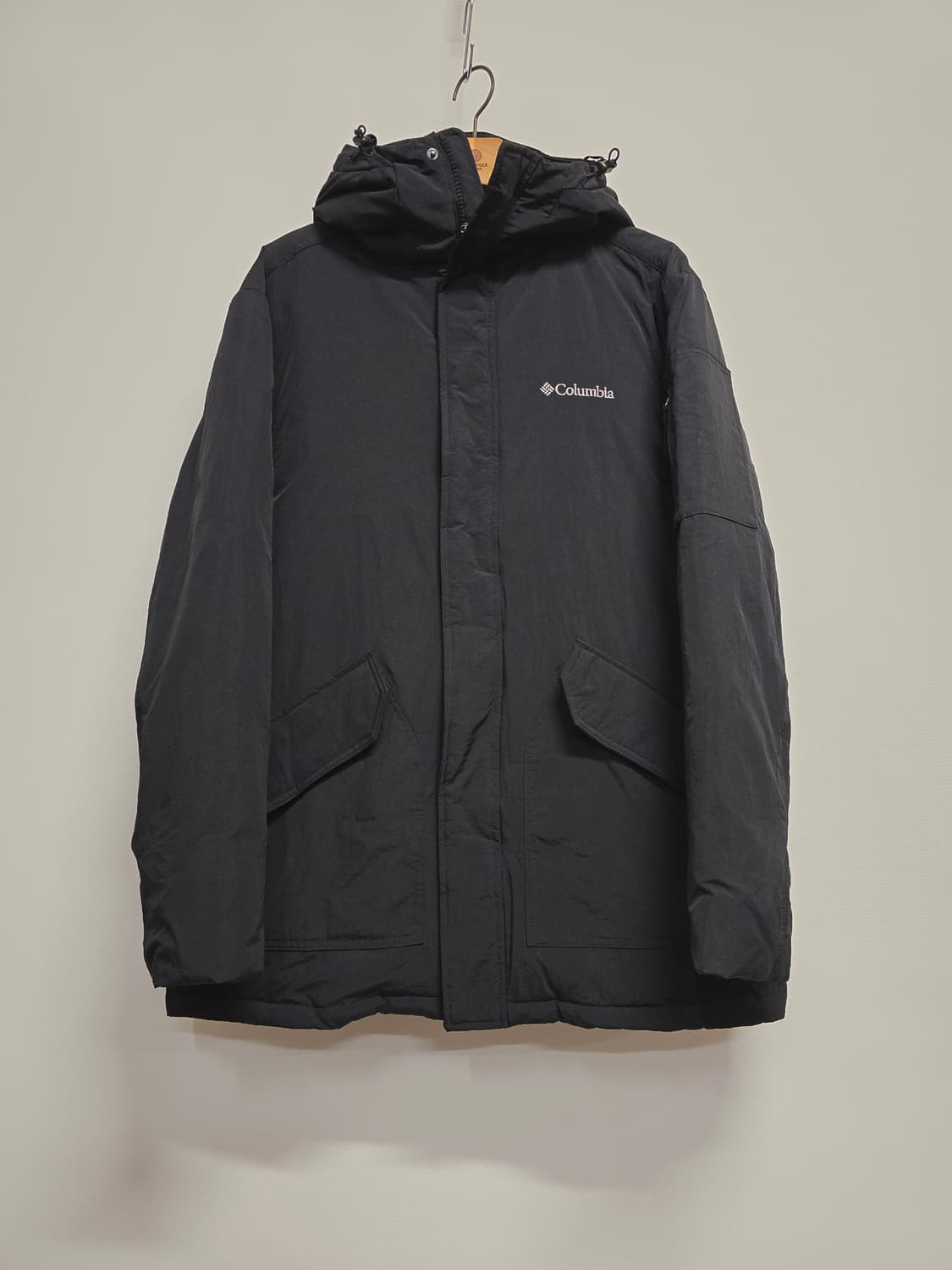 컬럼비아 블랙 후드 하프패딩 자켓2xl 상품이미지1