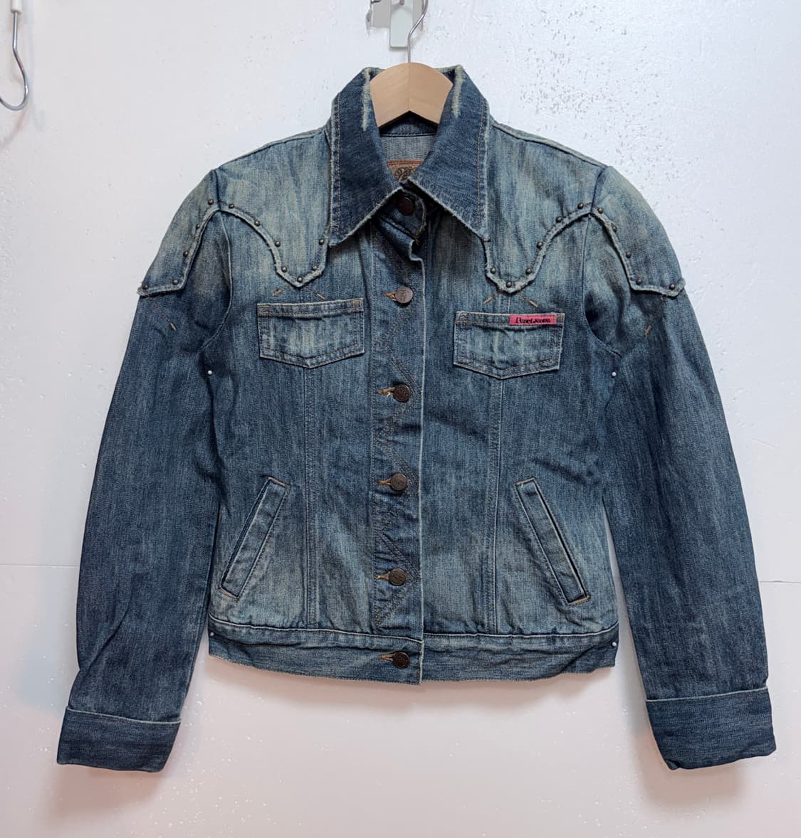 펄진 Pearl Jeans 스터드 데님 자켓 S 여성 청자켓 상품이미지1
