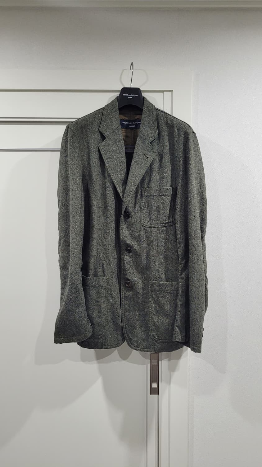 꼼데가르송 옴므 퍼커링 카키 울자켓 반우라 L 상품이미지1