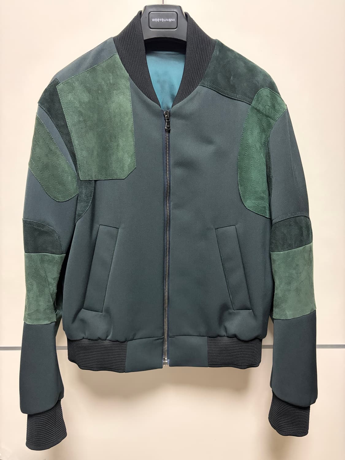 우영미 염소가죽 패치워크 봄버자켓 상품이미지1