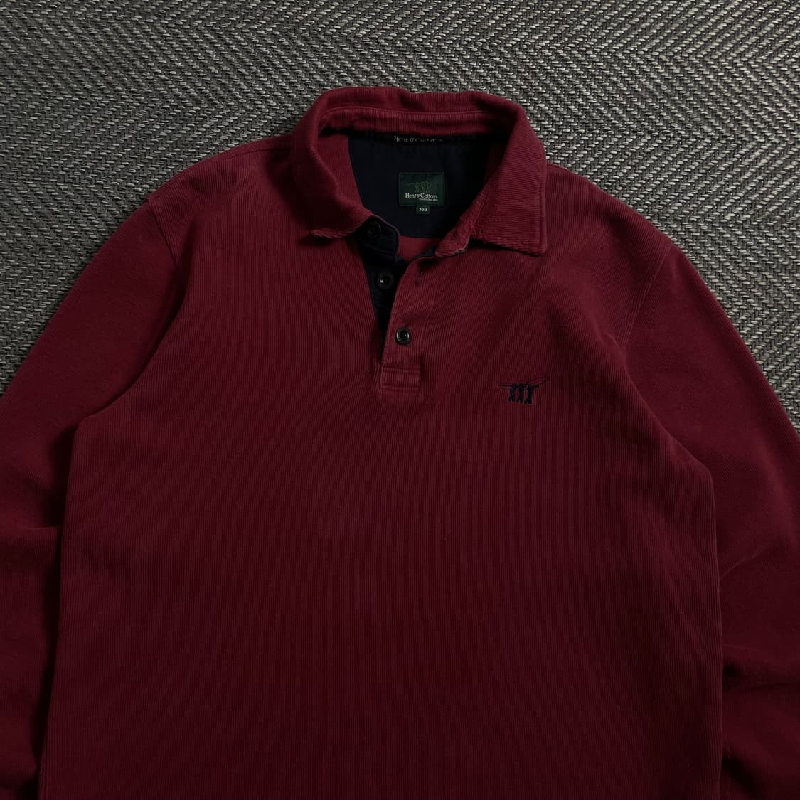 헨리코튼스 아카이브 자수로고 버건디 카라 롱슬리브 y 4162 상품이미지5