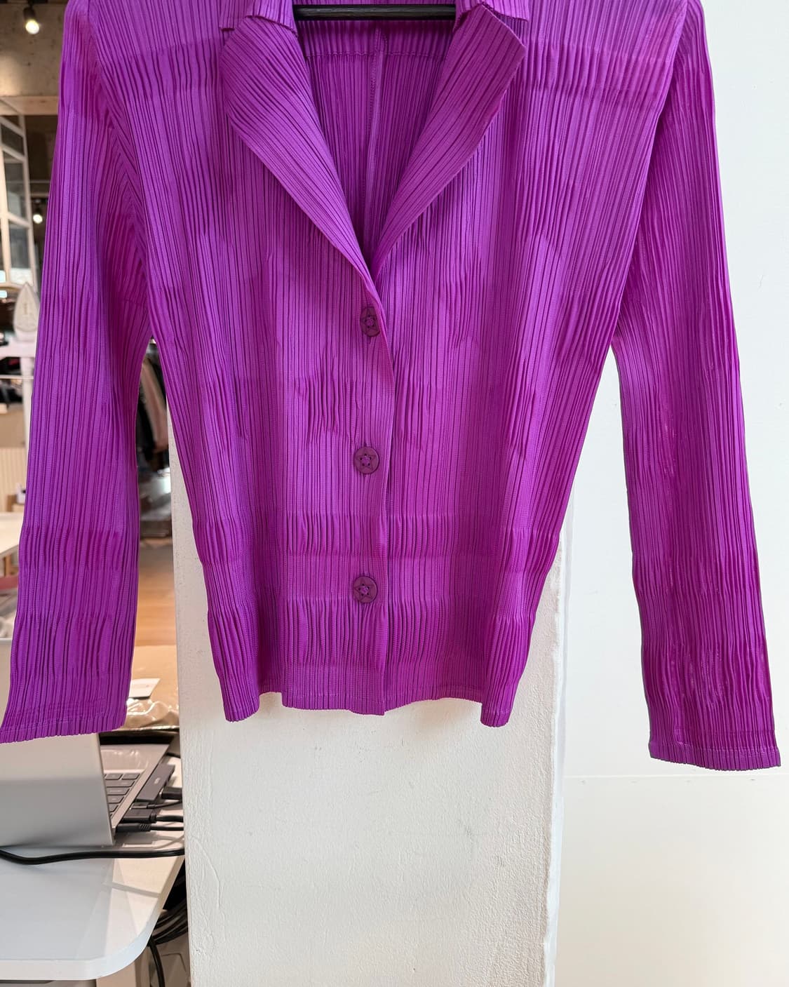 플리츠 플리즈 딥핑크 스타 링컬 자켓  상품이미지6