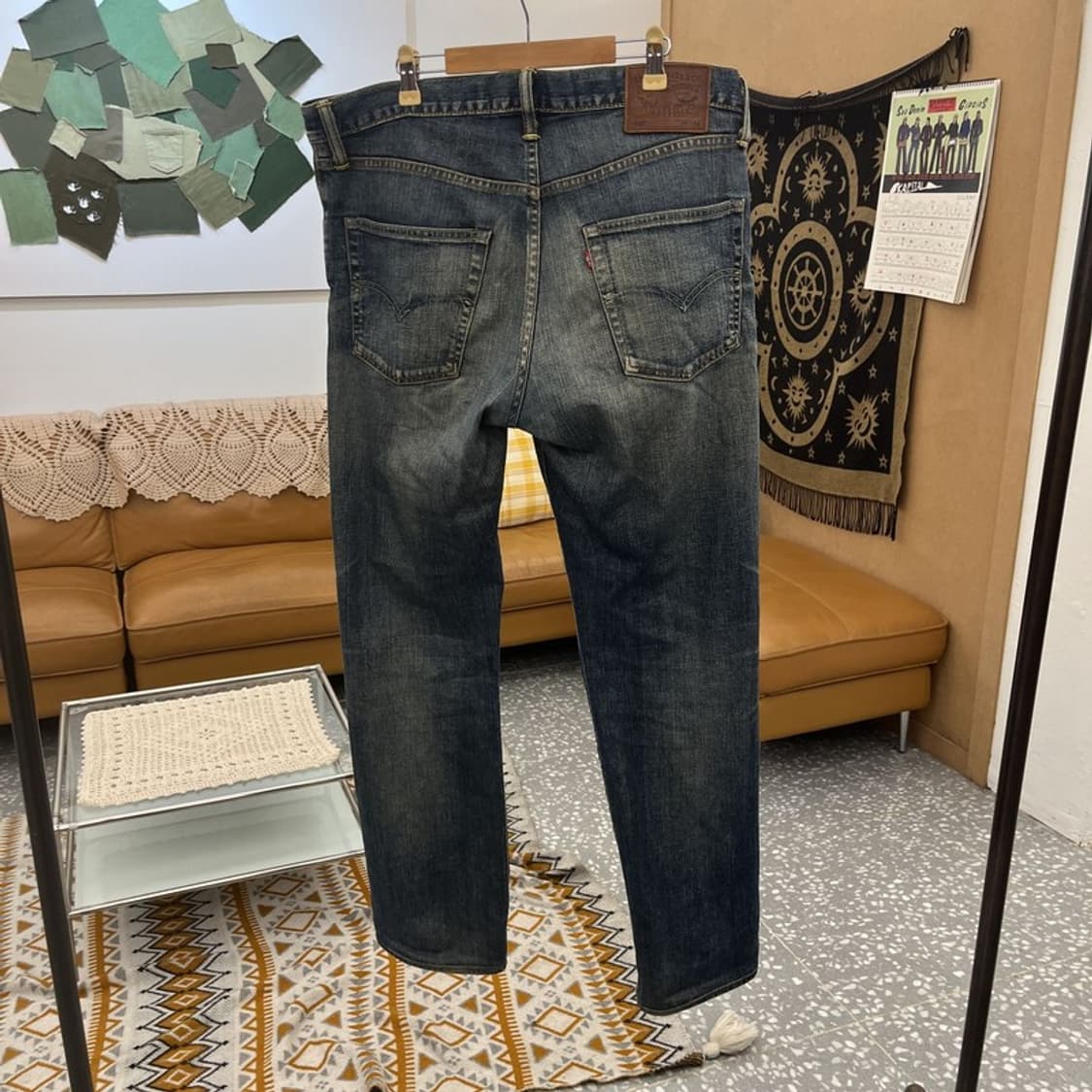 리바이스 502 캐주얼 아메카지 워싱 데님팬츠 34인치 C11245 상품이미지4