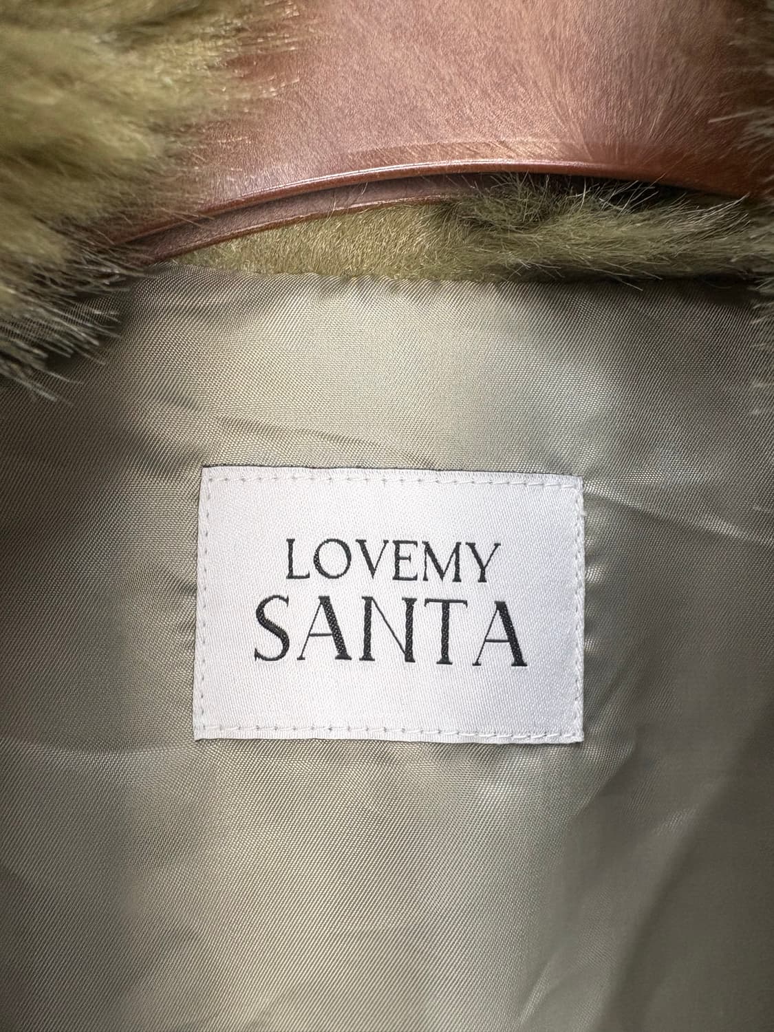 LOVE MY SANTA 올리브 그린 모피 코트 A2841 상품이미지6