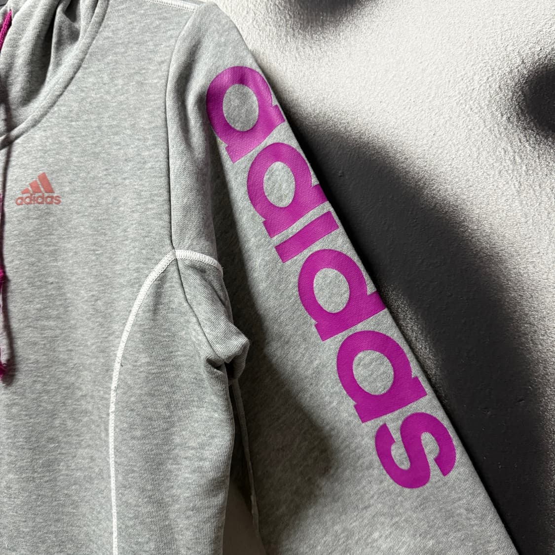 아디다스 00s 빅 프린팅 집업 후디 헤더 그레이 상품이미지4