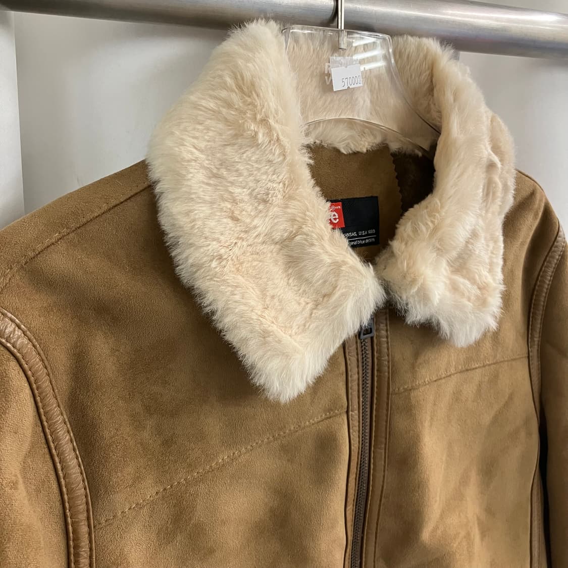 LEE 리 카우레더 토끼털 무스탕 자켓 100 상품이미지4