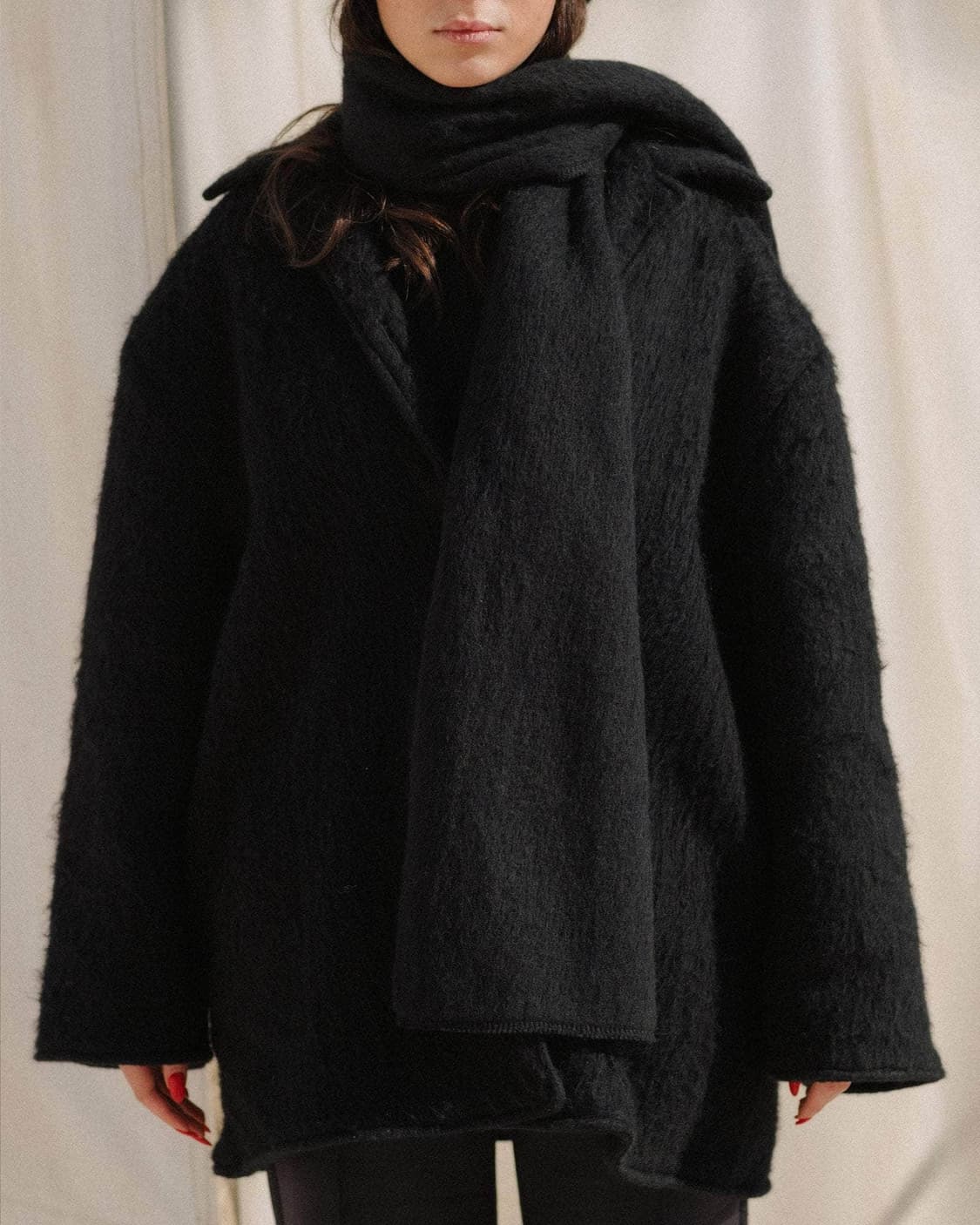 베이스레인지 25fw Ser 울 머플러/블랙 상품이미지4