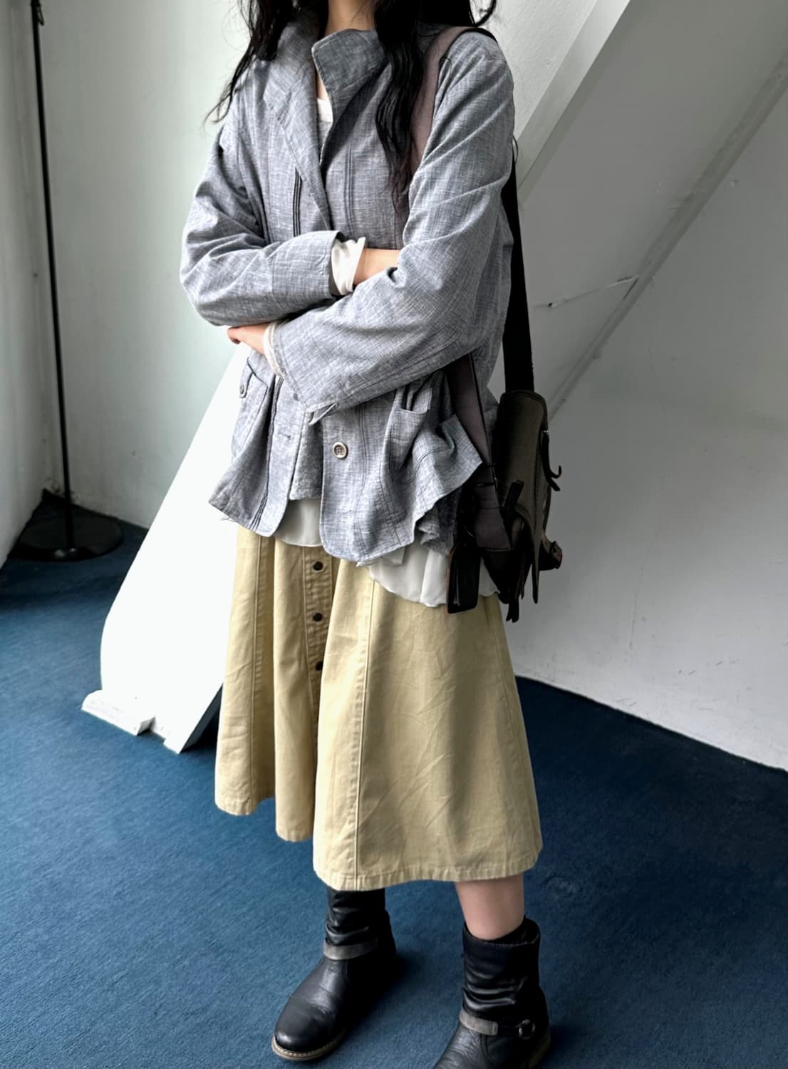 Cotton poly 4B design jacquard jacket 상품이미지10