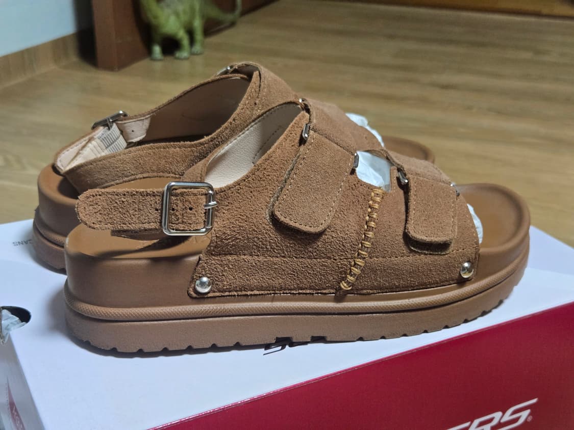 브루마스 소가죽 스웨이드 디아나 여성 키높이 샌들 245cm 상품이미지3