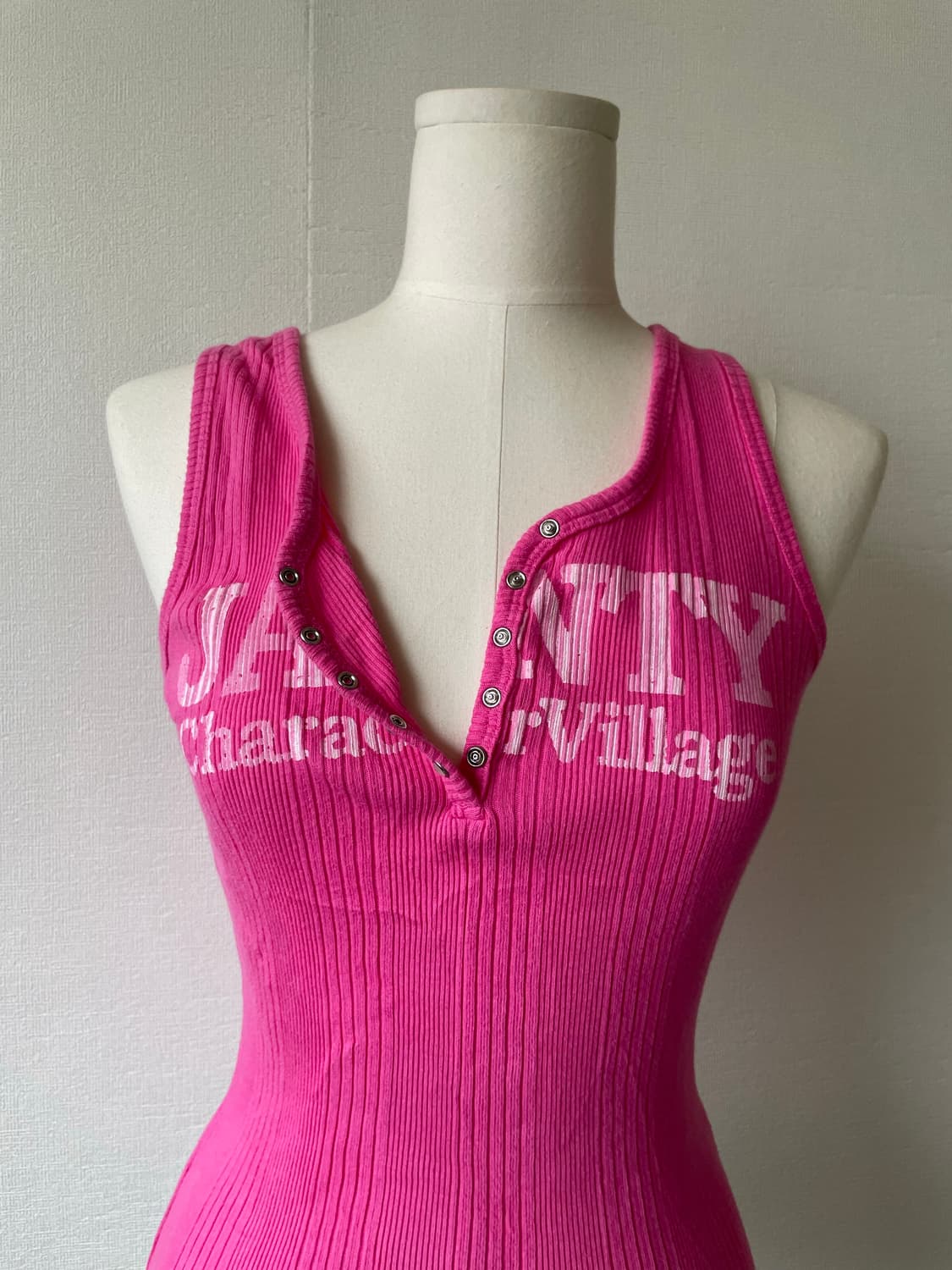 Pink lettering button sleeveless 상품이미지7