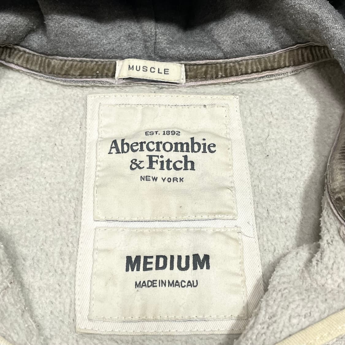 아베크롬비 A&F 그레이 기모 후드집업 자켓 남성M 상품이미지5