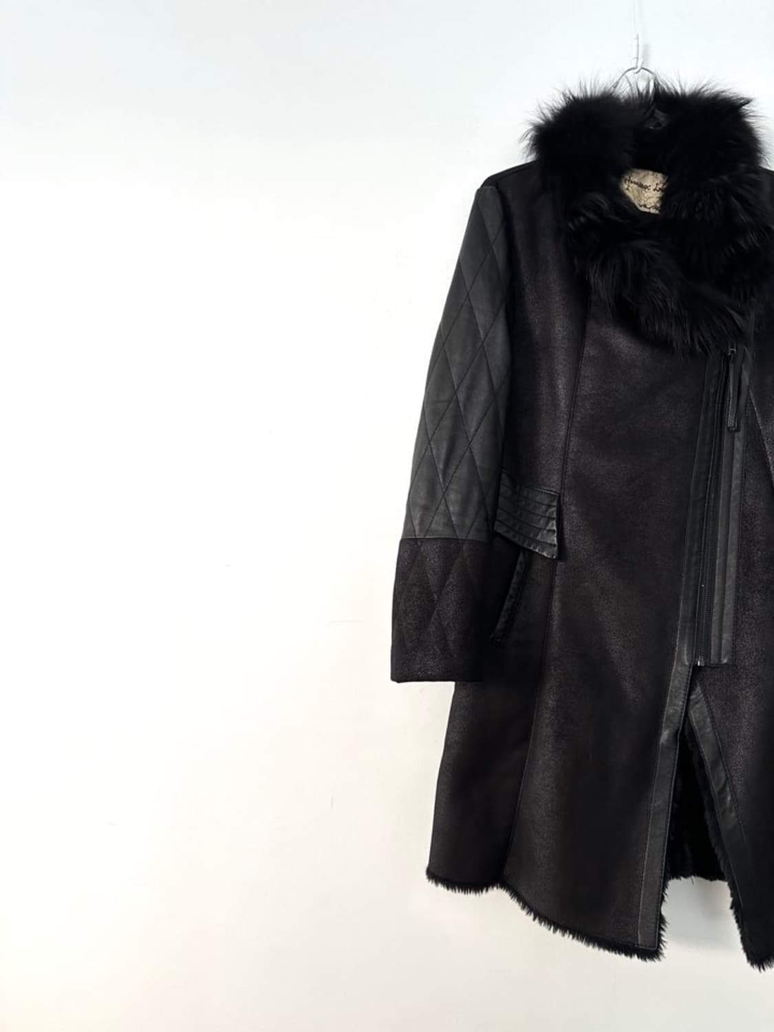 Fur mix lined chic jacket / black 상품이미지2