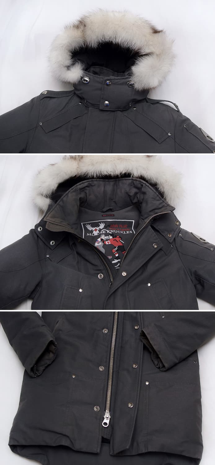 무스너클 스틸링 그레이 화이트 폭스퍼 다운 롱패딩 (XS / 90-95) 상품이미지4