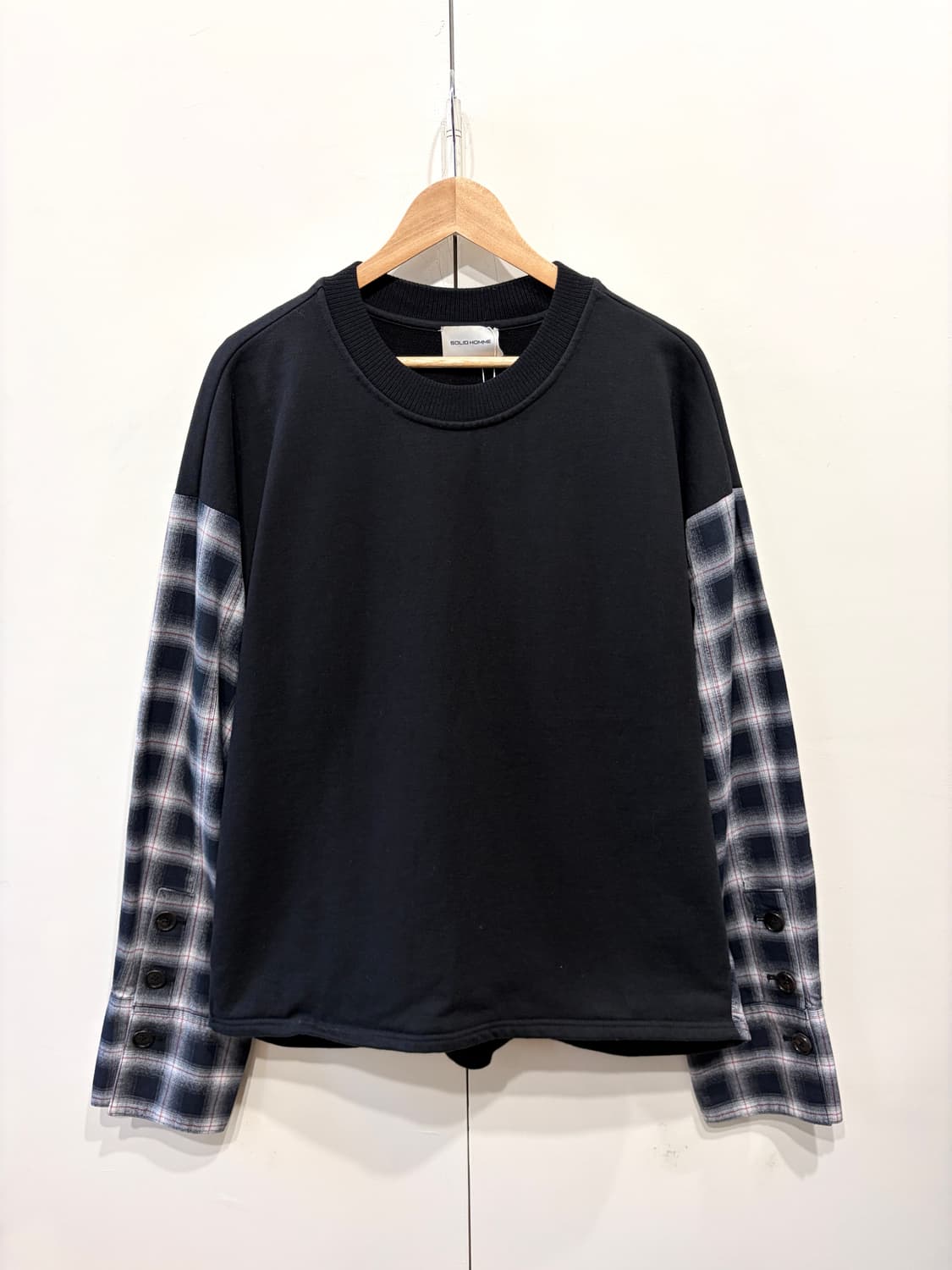 솔리드옴므 레이어드 스웻 셔츠 상품이미지1