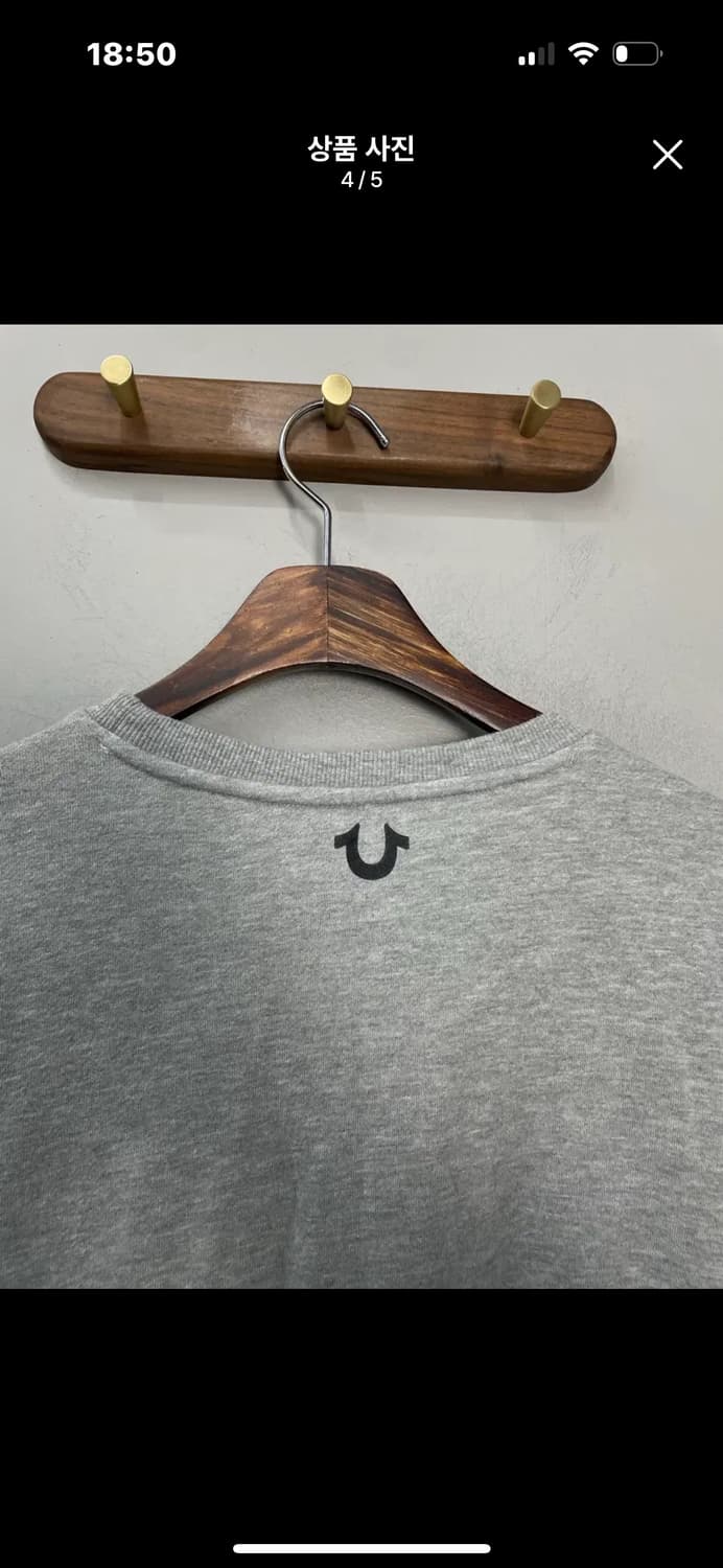 트루릴리전 미들로고 그레이 맨투맨 A3406 상품이미지5