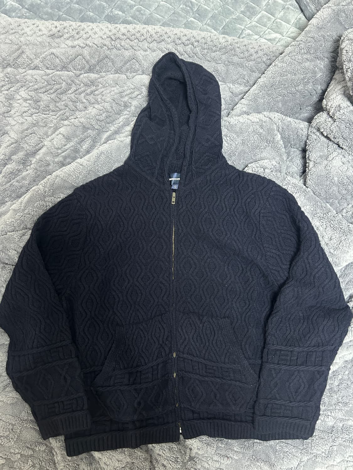 L)디스이즈네버댓 니트 후드집업 네이비 상품이미지1