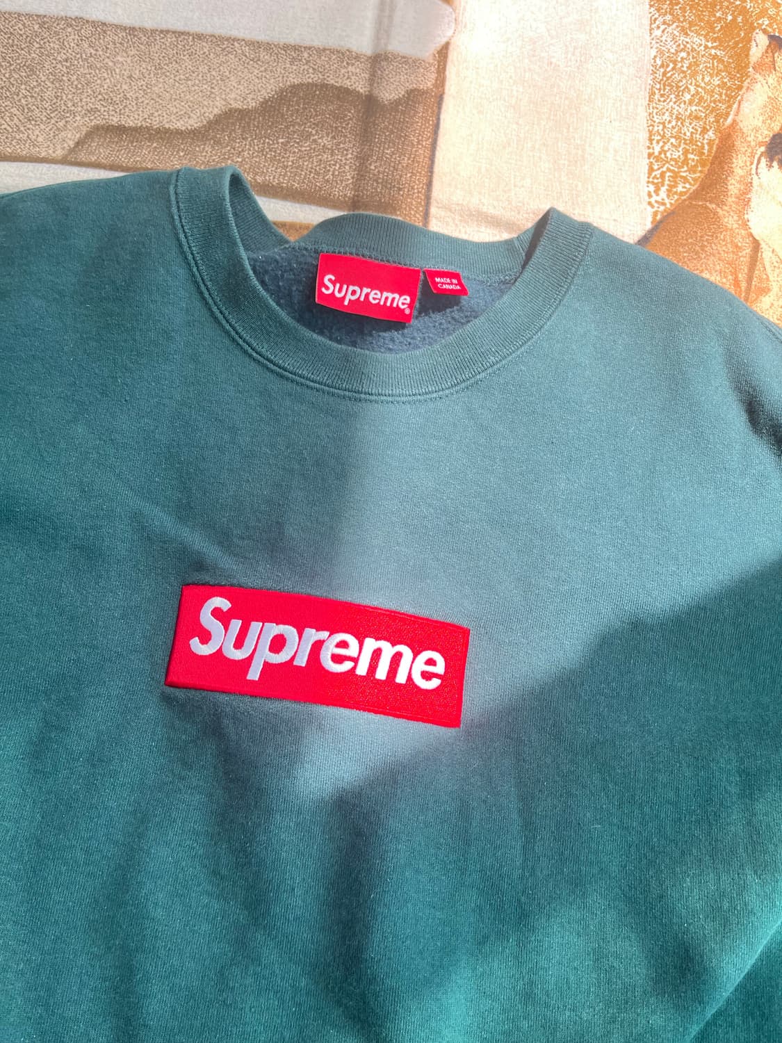 정품 슈프림 박스로고 다크파인 크루넥 XL 상품이미지2