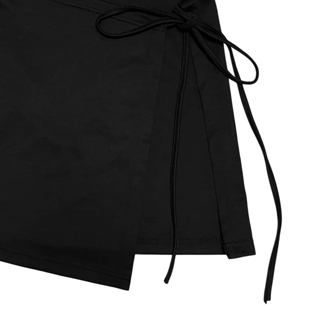 Unbal mini rap skirt_ Black 상품이미지3