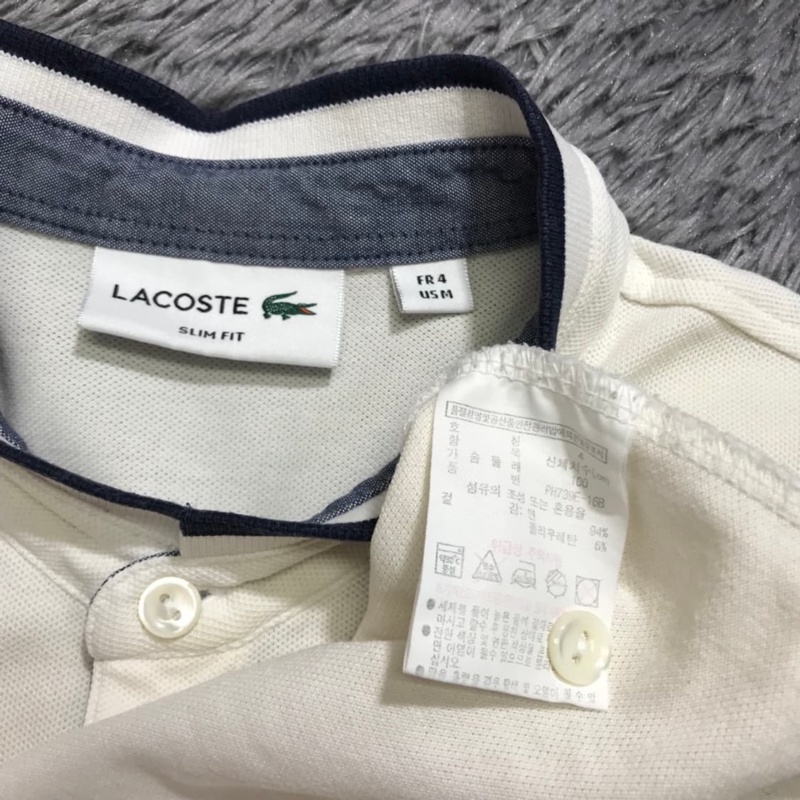 [[4, A급] 라코스테(LACOSTE) 헨리넥 반팔티셔츠@585 상품이미지5