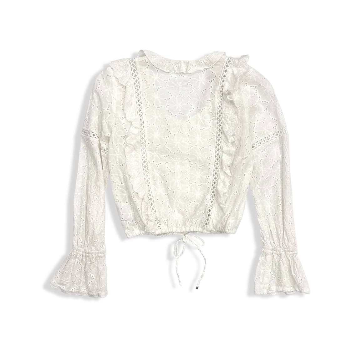 Eyelet Lace Girlish Blouse 상품이미지2
