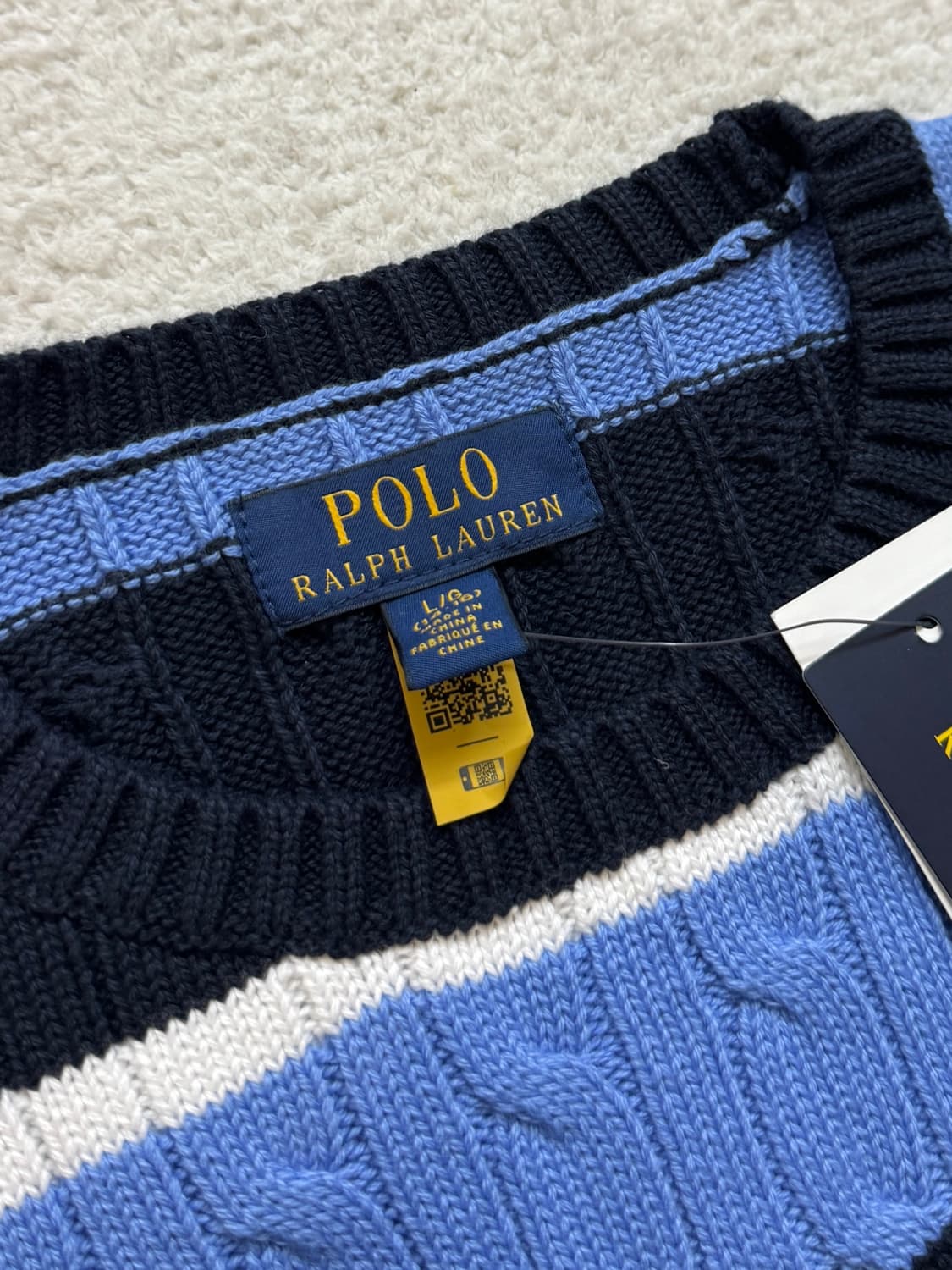 QR 폴로 단가라 케이블 니트 상품이미지5