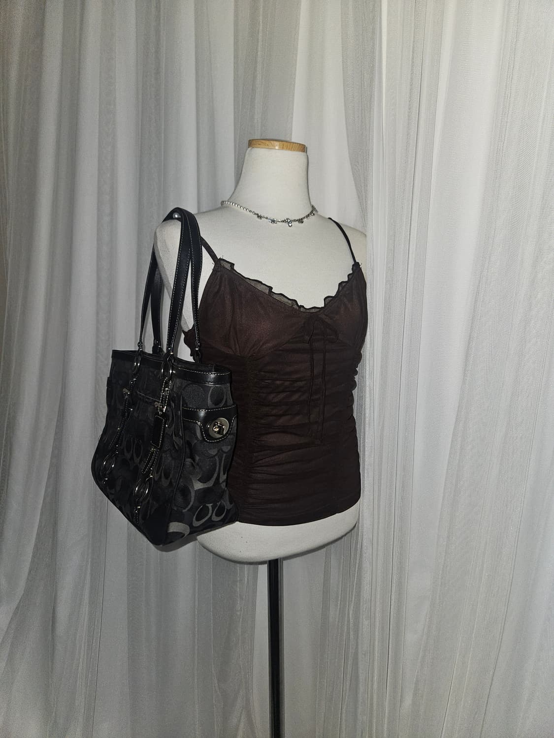빈티지 코치🖤 블랙 오네갸루 백 상품이미지2