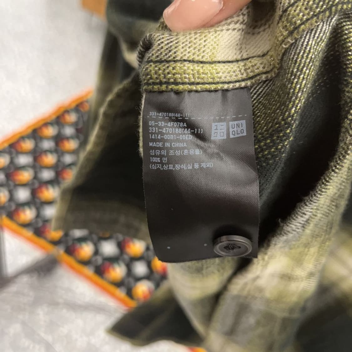 유니클로 플란넬 체크 셔츠 L C06486 상품이미지6