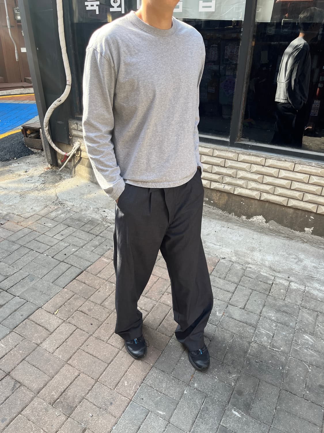 44) 익스클루시브 나빈 트라우저 charcoal grey 차콜 그레이 상품이미지1